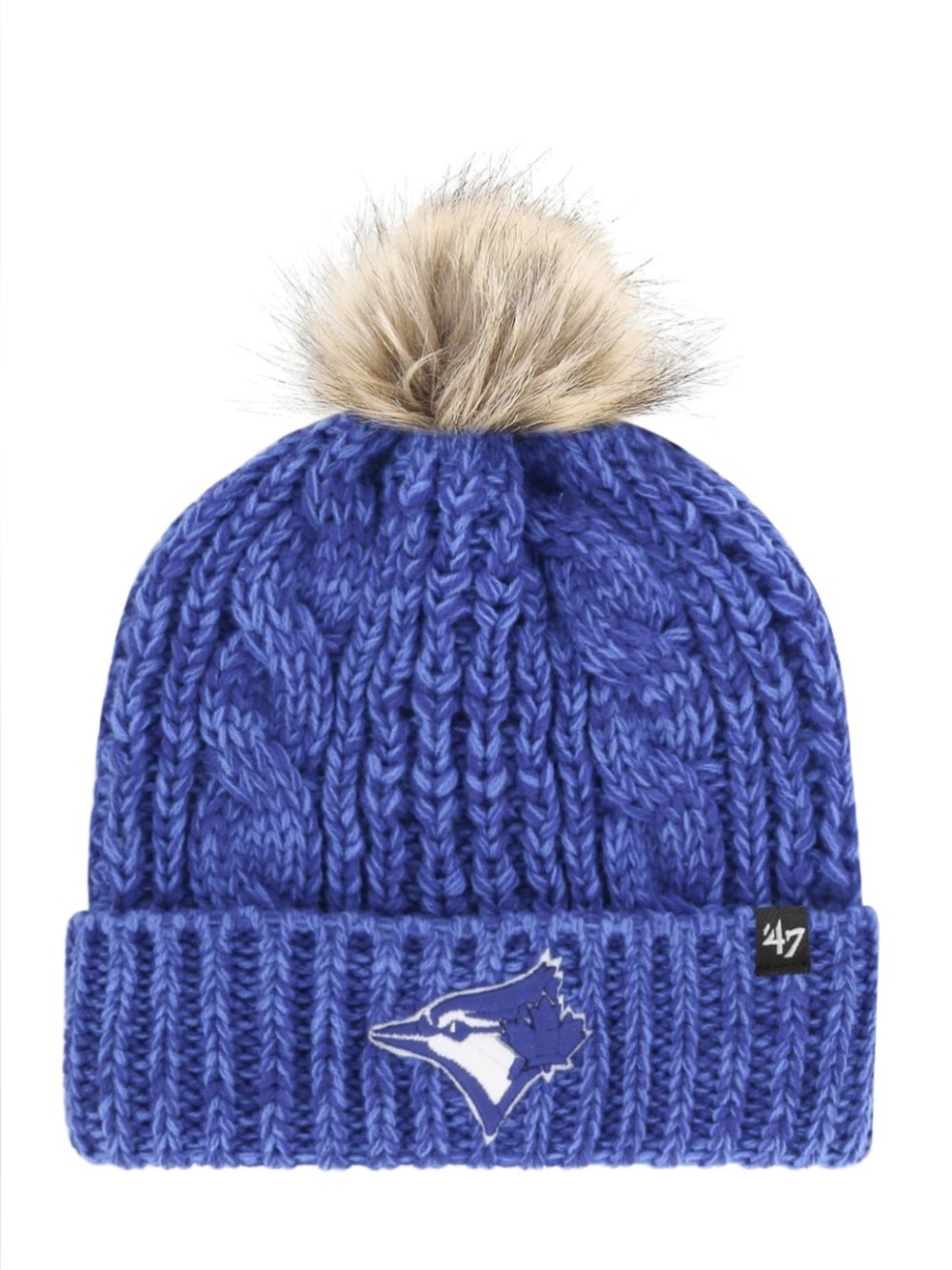 BRAND NEW women toronto blue jays bluejays 47 meeko cuffed knit pompom toque hat